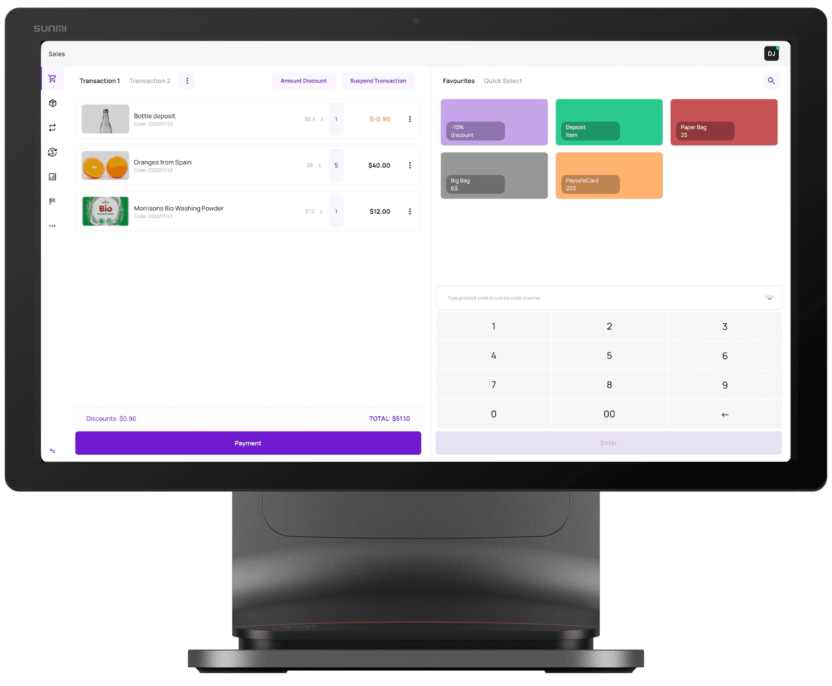 AquilaFlex full-service POS terminal