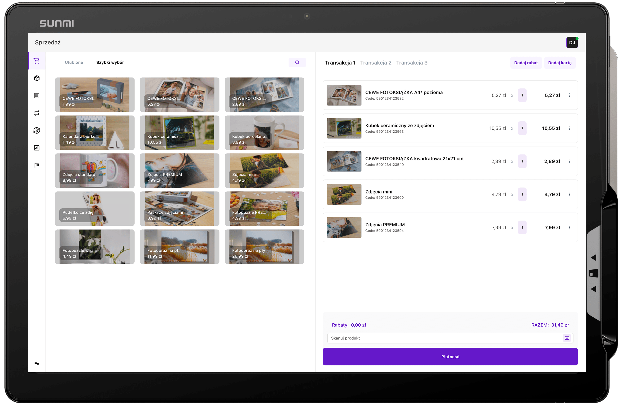 iPad running the AquilaFlex sales screen