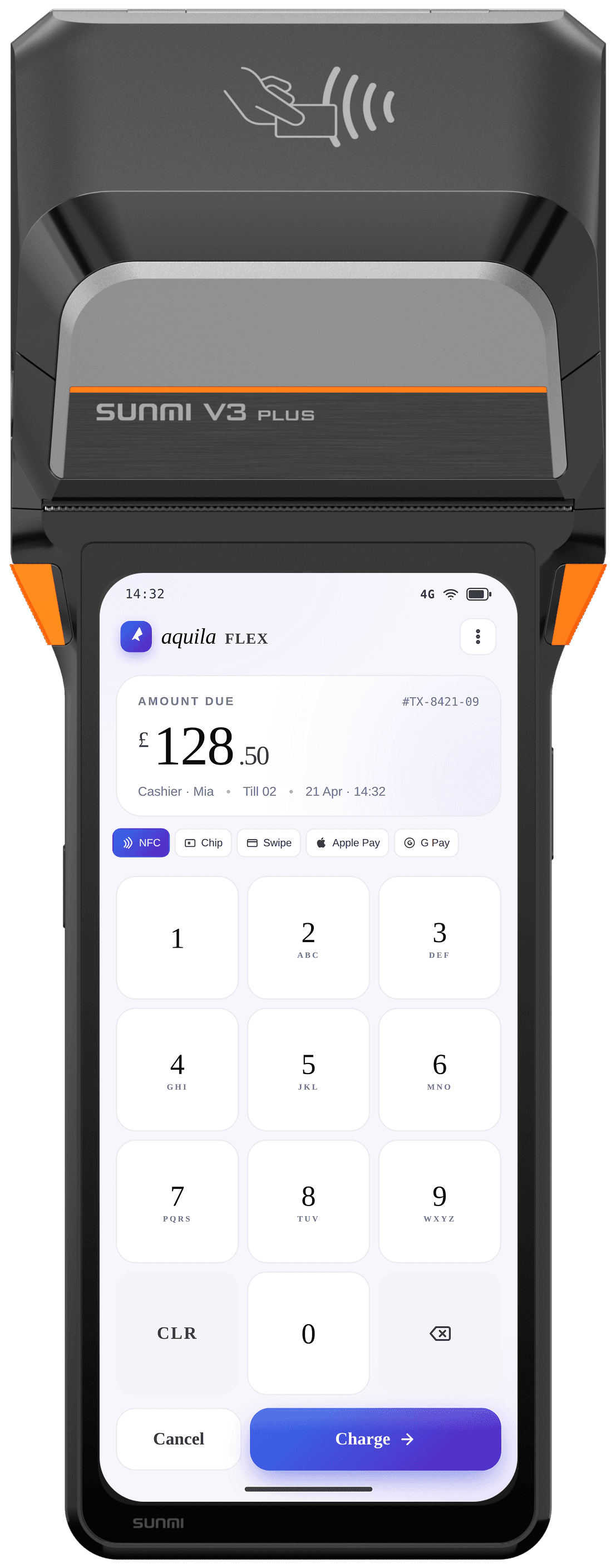 Handheld AquilaFlex fiscal printer