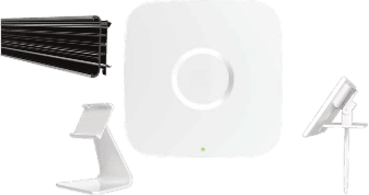 ESL access point with shelf rail and pin mount accessories