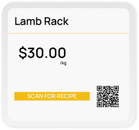 Aquila Shelf Edge label — Lamb Rack